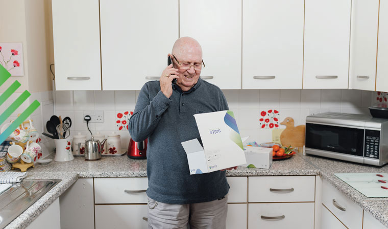 Man looking at mobile phone